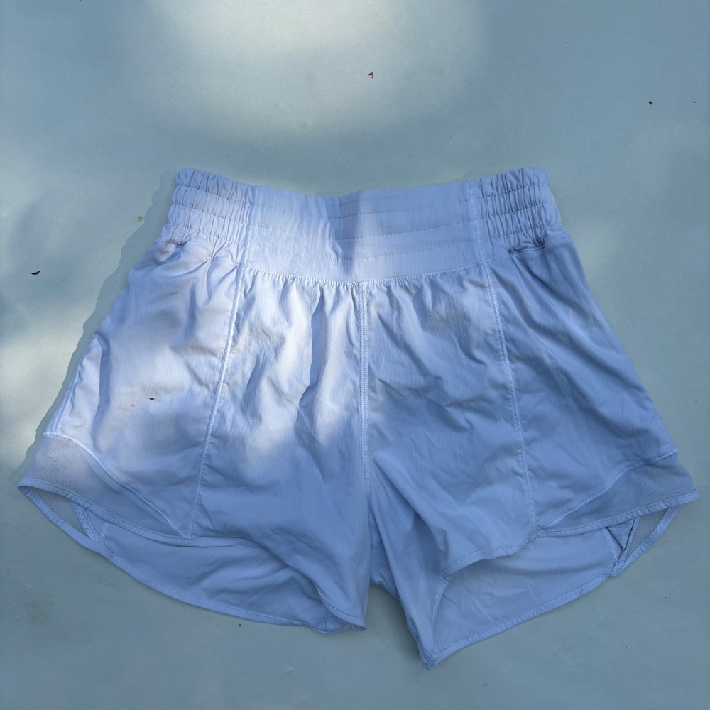 Lululemon Hotty Hot High Rise Short 4 White Mesh Running Shorts Size 4 - Picture 3 of 5